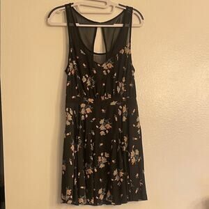 Kimchi Blue Black Floral Sleeveless Mini Dress